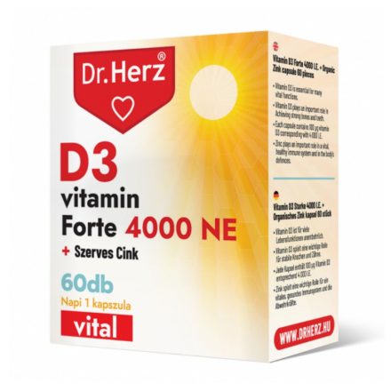 Dr. Herz D 3 vitamin forte 4000 NE + szerves cink 60 db